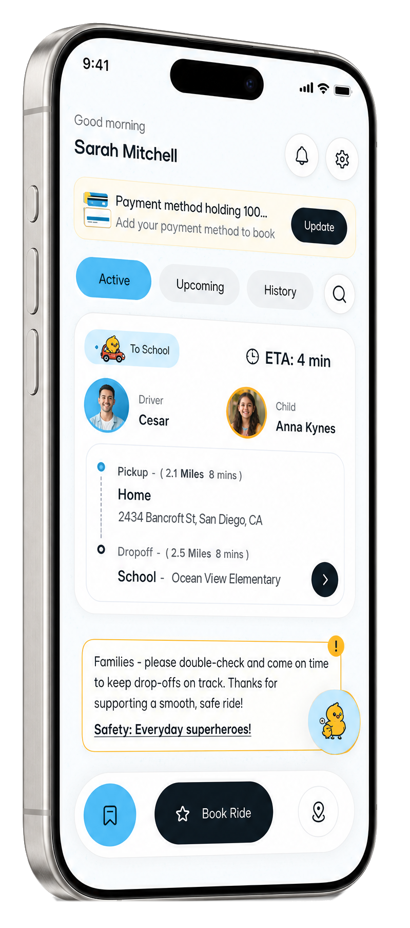 RideNest pre-launch app concept